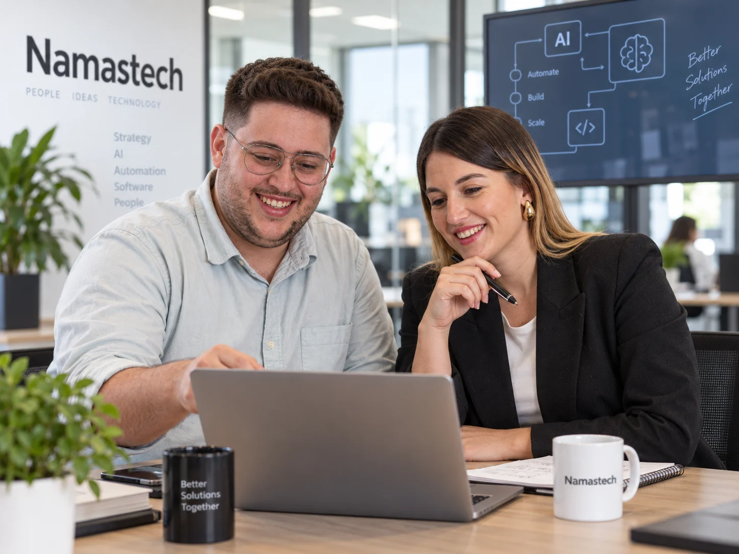 Equipo Namastech definiendo agentes de IA